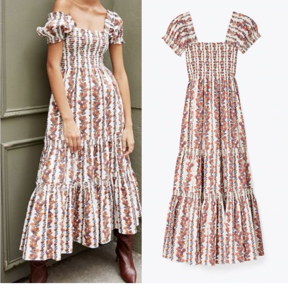 Floral Puff Sleeve Maxi Dress